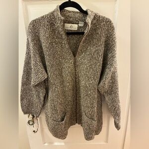 Design Options Brown Marled Zip Up Cardigan